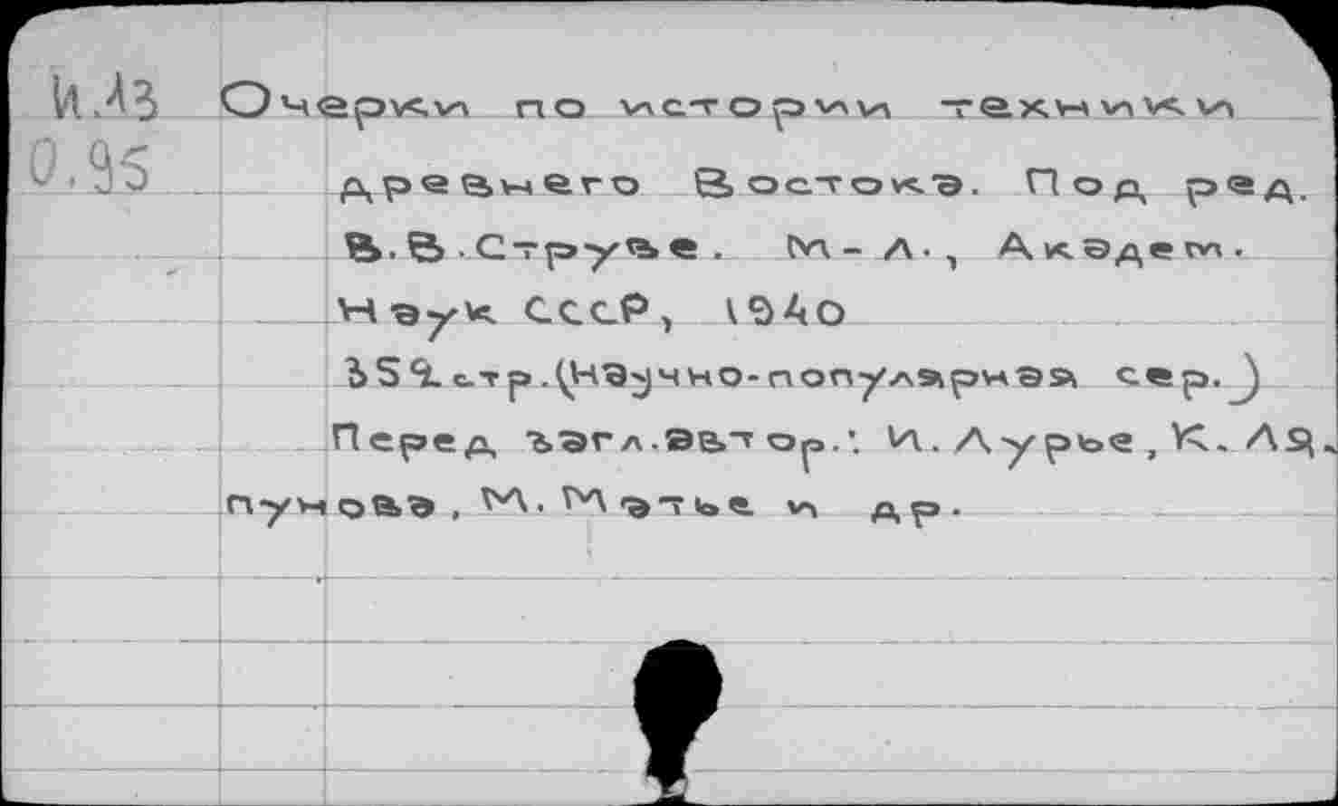 ﻿древнего Востолэ, Под род. Ь.В Стру’ье. (v\ - /\■ , АкЭде^, НЭу< СССР, AS4O
bS<i. c.Tp.ÇHg^HHO-nony^»pvA9»k
Перед ъэгл .Эе>т . • А . А у ръе , VC. As< nt оаэ , VA. VA эт ье v» Др.